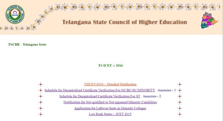 TS ICET 2016 Counselling Dates Rank Wise, Web Options, Seat Allotment