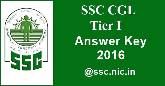 SSC CGL Tier 1 Answer Key 2016 Download For August 27th @ ssc.nic.in