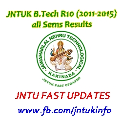 JNTUK B.Tech 2011-2015 Batch Results – R10 Regularion All Years and Semesters