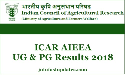 ICAR AIEEA UG & PG Results 2018 @ icarexam.net – Check AICE JRF/ SRF (PGS) Marks List