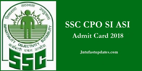 SSC CPO Admit Card 2018