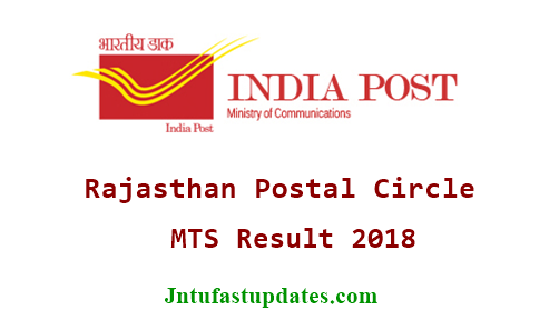 Rajasthan Postal Circle MTS Results 2018