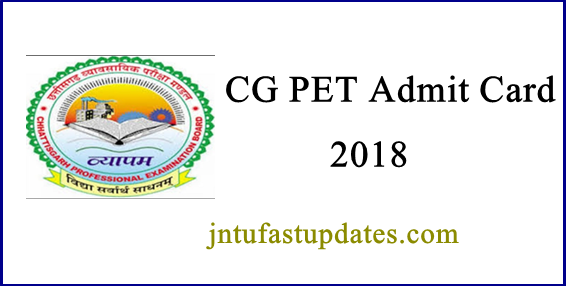 CG PET Admit Card 2018 Download