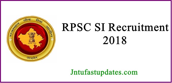 RPSC SI Recruitment 2018