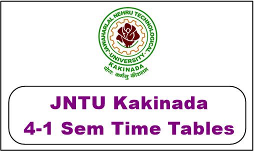 jntuk 4-1 time table 2018