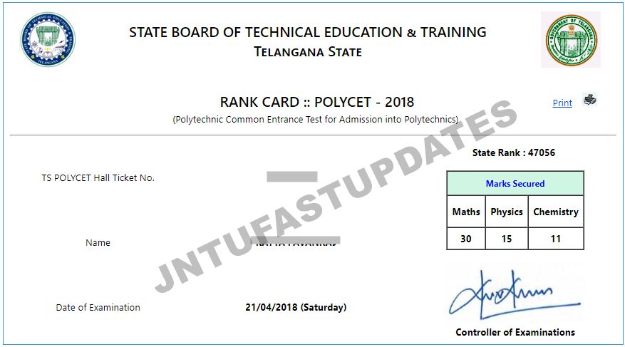 ts polycet 2018 result and rank card