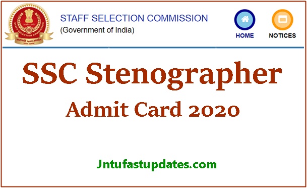 ssc stenographer admit card 2020