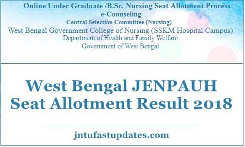 West Bengal JENPAUH 2nd Round Seat Allotment Results 2018 Released @ wbmcc.nic.in
