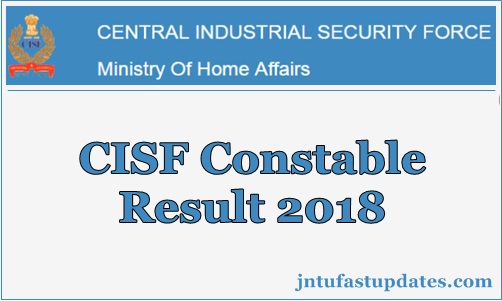 CISF Constable Fire Result 2018