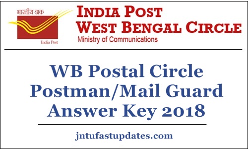WB Postal Circle Postman Mail Guard Answer Key 2018