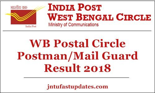 WB Postal Circle Postman Mail Guard Result 2018