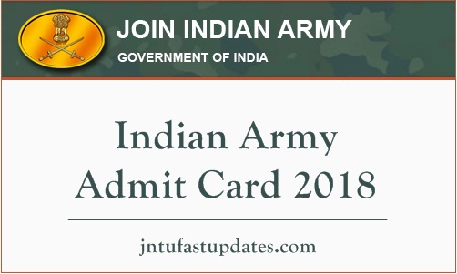 Indian Army Admit Card 2018