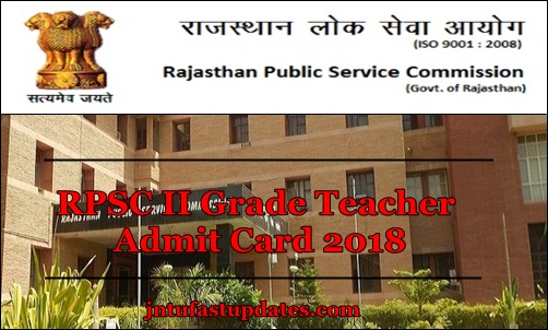 RPSC 2nd Grade Teacher Admit Card 2018