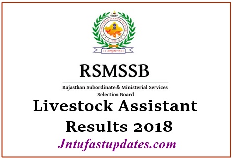 RSMSSB Livestock Assistant Results 2018