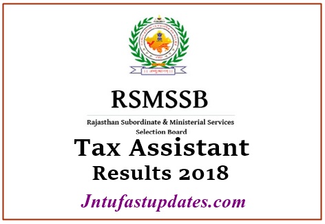 RSMSSB Tax Assistant Results 2018