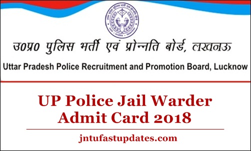 UP Police Jail Warder Admit Card 2018