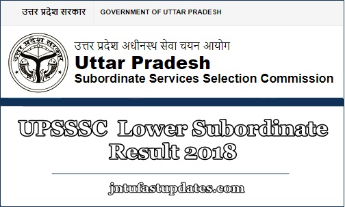 UPSSSC Lower Subordinate Result 2018