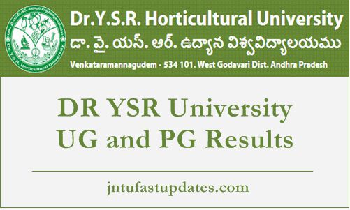 DR YSR University UG and PG Results 2018