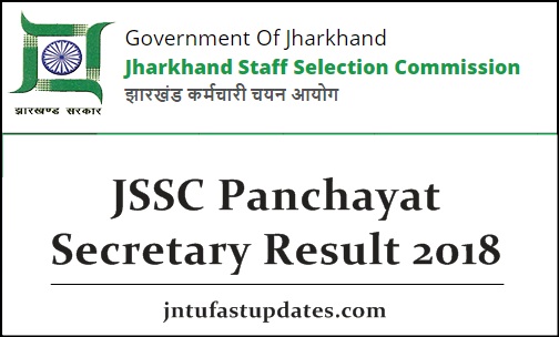 JSSC Panchayat Secretary Result 2018