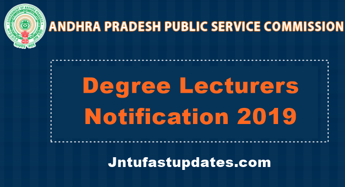 APPSC Degree Lecturers Notification 2019