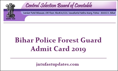 Bihar Police Forest Guard Admit Card 2019