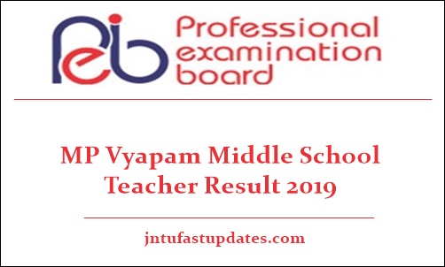 MP Vyapam Middle School Teacher Result 2019
