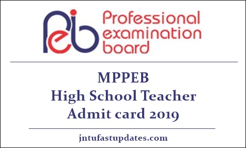 MPPEB High School Teacher Admit Card 2019