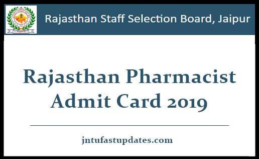 Rajasthan Pharmacist Admit Card 2019