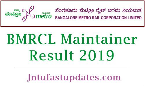 BMRCL Maintainer Result 2019