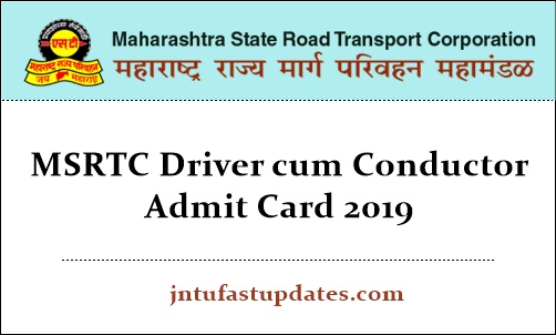 MSRTC Driver cum Conductor Admit Card 2019