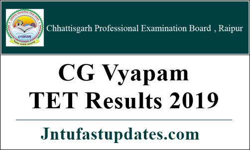 CG Vyapam TET Results 2019