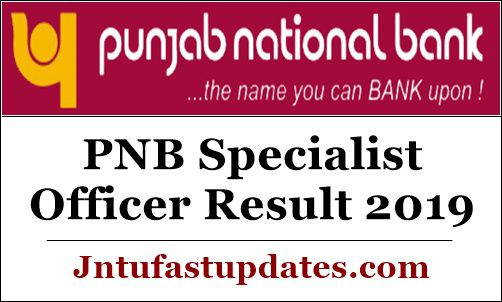 PNB Specialist Officer Result 2019