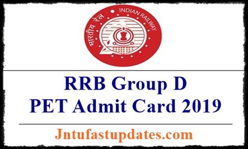 RRB Group D PET Admit Card 2019