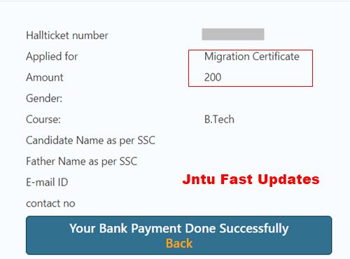 jntuk migration certificate fee