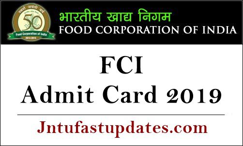 FCI Admit Card 2019 (Released) – Download JE, Steno, Typist, Assistant Hall Tickets, Exam Dates @ fci.gov.in