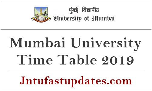 Mumbai University Time Table 2019