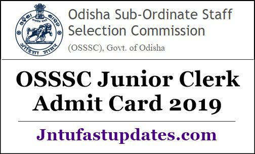 OSSSC Junior Clerk Admit Card 2019