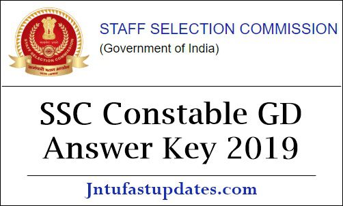 SSC Constable GD Answer Key 2019