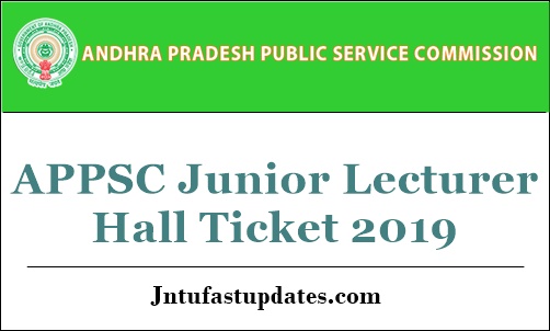 APPSC Junior Lecturer Hall Tickets 2019