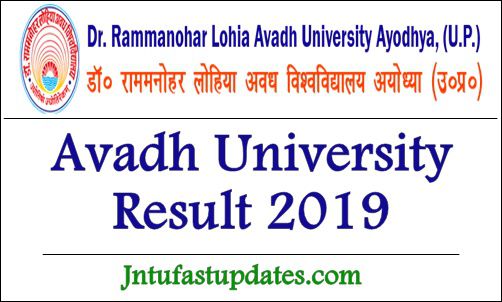 Avadh University Result 2019