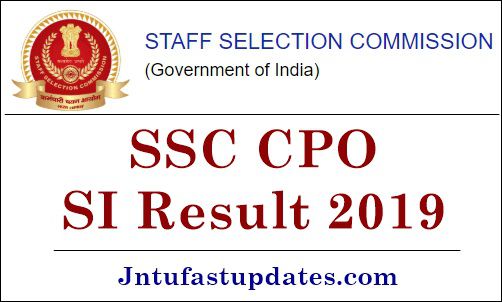 SSC CPO SI Result 2019