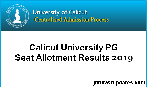 Calicut University PG Trial Allotment 2019