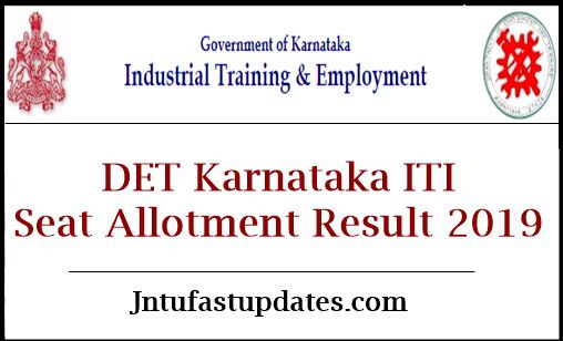 DET Karnataka ITI Seat Allotment Result 2019