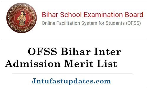 OFSS Bihar Intermediate 1st Merit List 2020