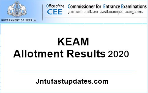 KEAM Trial Allotment Result 2020