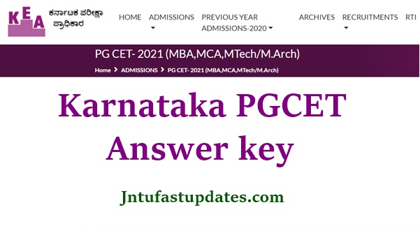 Karnataka PGCET Answer Key 2021
