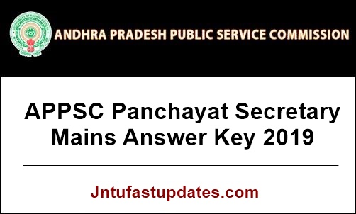 APPSC Panchayat Secretary Mains Answer Key 2019