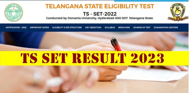 TS SET Results 2023 (Link), Score Card, Cutoff Marks & Selected Candidates Merit List @ telanganaset.org
