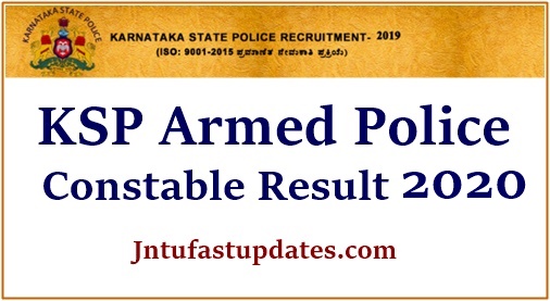 Ksp Armed police Constable result 2020