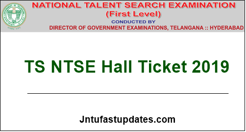 TS NTSE Hall Ticket 2019